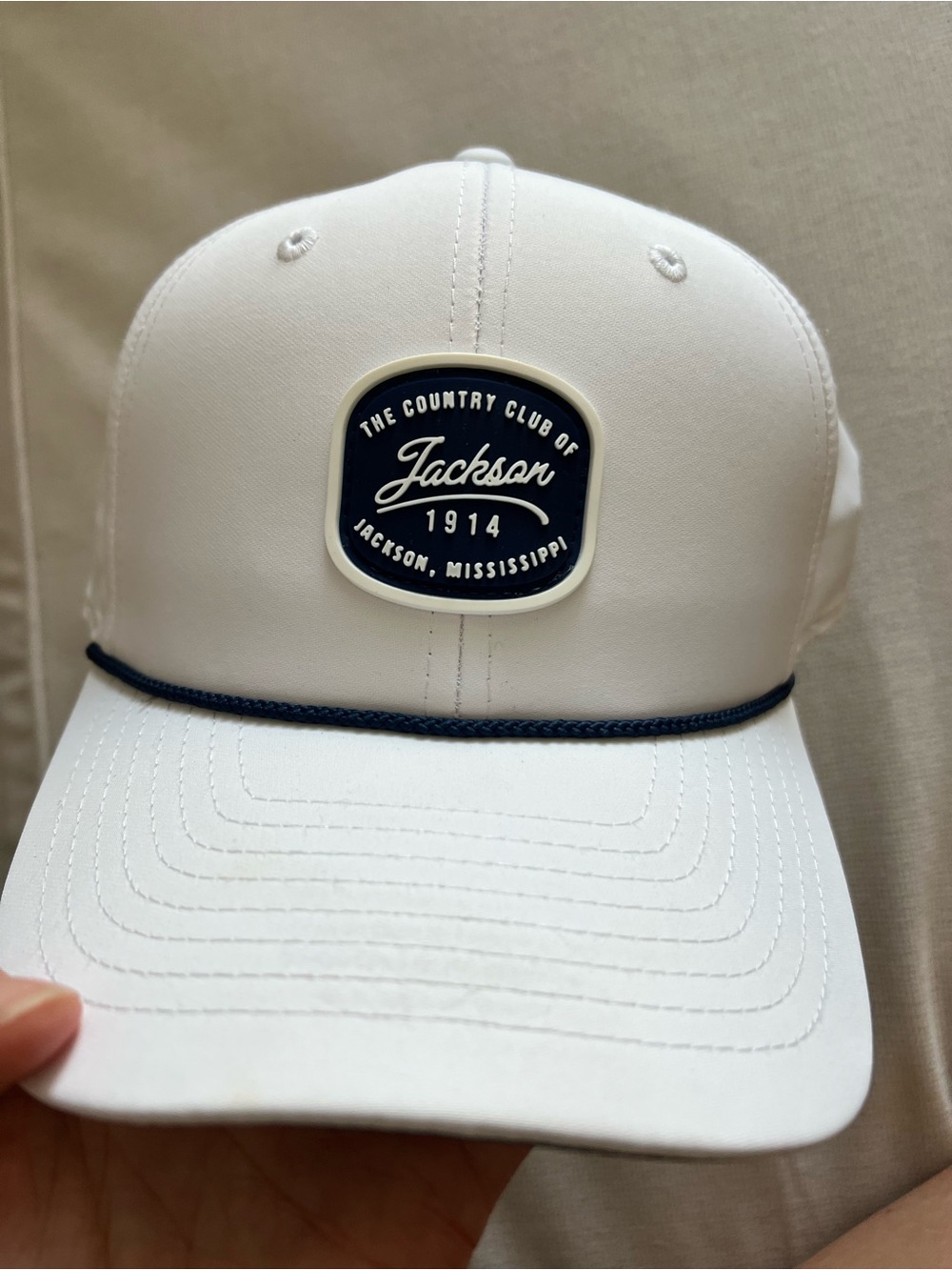 Imperial White Rope Hat - Navy Rope - Picture 5 of 5